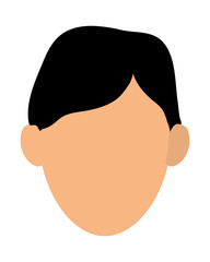 simple flat design faceless man portrait icon vector illustration