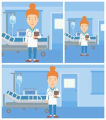 Doctor with file in medical office.