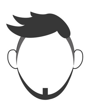 simple flat design faceless man with beard portrait icon vector illustration