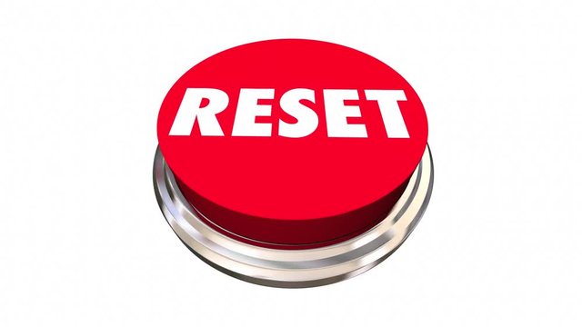 Reset Start Over Fresh Change New Beginning Button 3d Animation