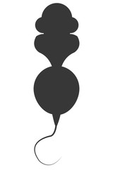 simple flat design whole radish icon vector illustration silhouette