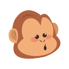 simple flat design monkey cartoon icon vector illustration