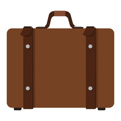 flat design suitcase with handle icon vector illustration