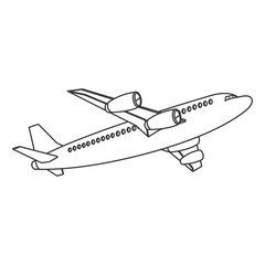 Fototapeta na wymiar flat design flying airplane icon vector illustration
