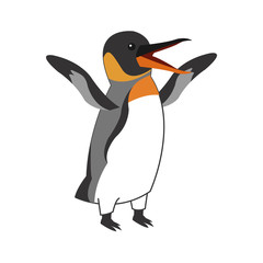 flat design small penguin icon vector illustration