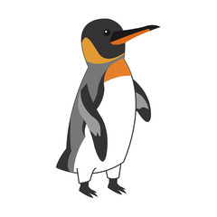 flat design small penguin icon vector illustration