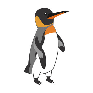 flat design small penguin icon vector illustration