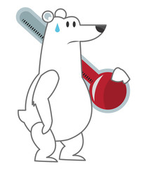 flat design polar bear icon vector illustration