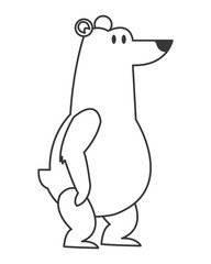 flat design polar bear icon vector illustration