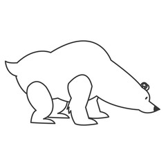 flat design polar bear icon vector illustration