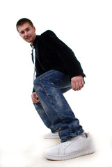 Naklejka premium young man in sneakers