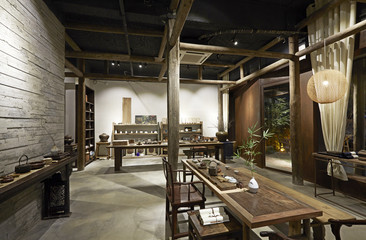 Chinese style studio interior
