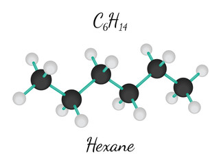 C6H14 Hexane molecule