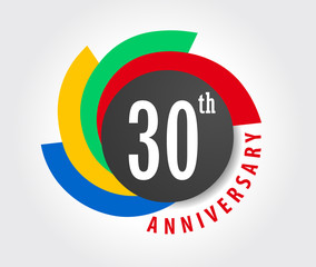 30th Anniversary celebration background, 30years anniversary card illustration - vector eps10