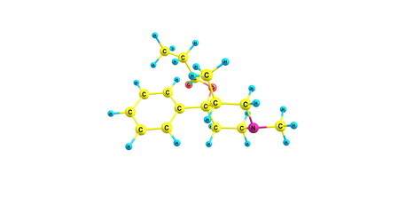 Prodine molecular structure isolated on white