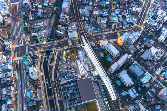 aerial view of cityscape of tokyo japan