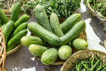 Green cucumbers