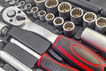 Mechanical bit tool set closeup