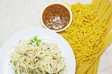 pasta and spaghetti