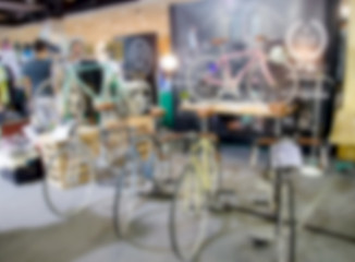 Blurred bike shop