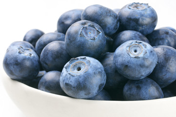 Blueberries in white bowl