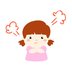 cute cartoon frustrated girl character vector