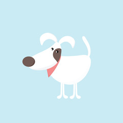 Cute puppy on pastel background. 
