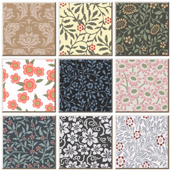 Vintage retro ceramic tile pattern set collection 035
