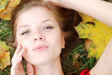 woman with maple leaf