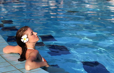 woman in swimming pool