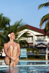 woman in swimming pool