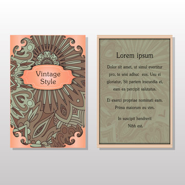 Cards or Invitations collection with Mandala round ornament Vintage decorative design elements for fabric paper print.
