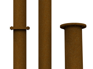 rusty metal pipe with flange joint