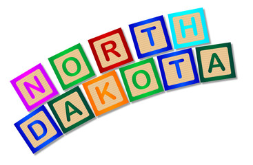 North Dakota Wooden Block Letters