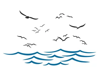 Fotobehang Sea with seagulls.  © designer_an