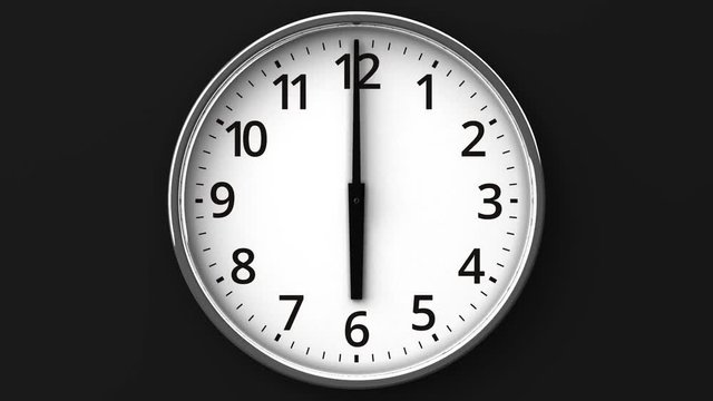Reverse Rotation Clock On Black Wall.
Loop able 3DCG render Animation.