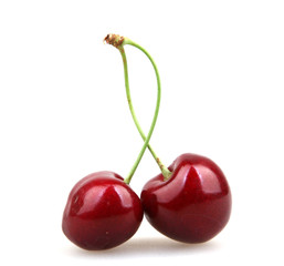 Sweet cherry isolated on white.