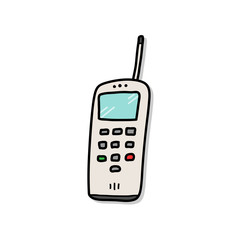 Wireless Telephone, a hand drawn vector illustration of a wireless telephone.