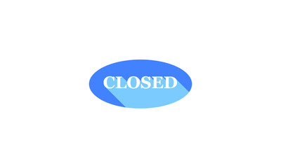 Icon with the word closed