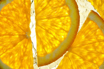 orange closeup. Background texture of sliced citrus fruit
