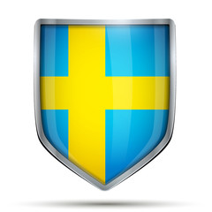 Shield with flag Sweden