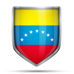 Obraz premium Shield with flag Venezuela