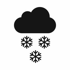 Cloud and snowflakes icon in simple style isolated vector illustration