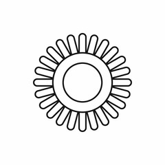 Sun icon in outline style isolated vector illustration