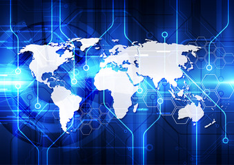 Obraz premium vector digital global technology concept, abstract background