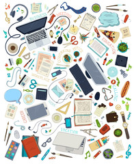 Top view of work places.