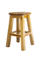 Wooden chair isolated on white background.