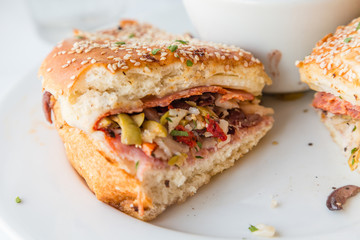 Muffalata on Crusty Bread