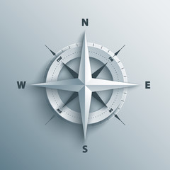3d wind rose vector illustration.
