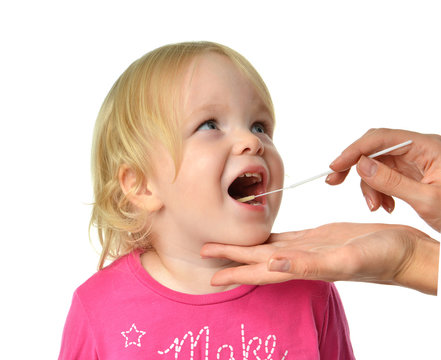 Medical Sample Biological Specimen From Child Baby Kid Mouth Wit